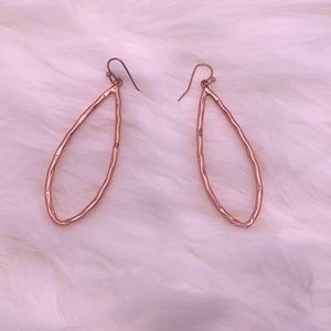 Rose gold tone tear drop earrings